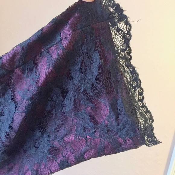 ECI Black Lace Overlay Wine Pants 6 Cocktail - Picture 8 of 8